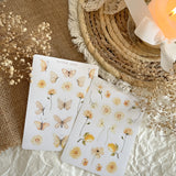 yellow flowers and butterflies sticker sheet for journaling