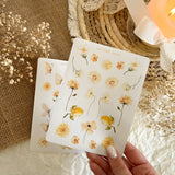 yellow flowers and butterflies sticker sheet for journaling