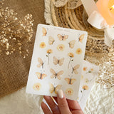 yellow flowers and butterflies sticker sheet for journaling