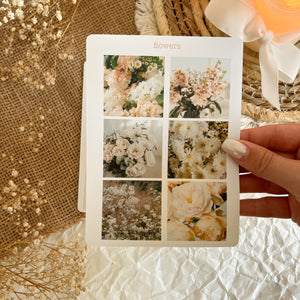 Flower picture sticker sheet for journaling or planning