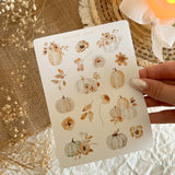 soft floral pumkins sticker sheet