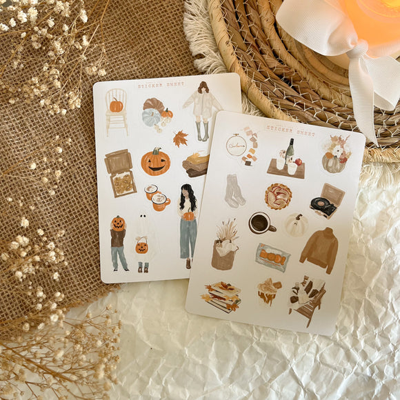 a cozy autumn day sticker sheet