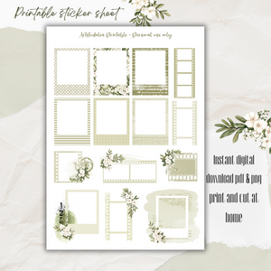 spring whispers din A4 printable sticker sheet