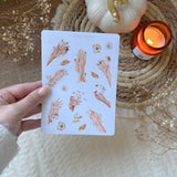 autumn wildflower hands sticker sheet