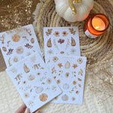 floral and pumkin sticker sheet