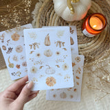 floral and pumkin sticker sheet