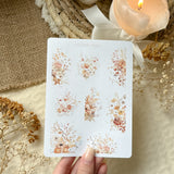 Autumn wildflower corner and bouquets sticker sheet for journaling