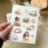 cozy autumn reading time sticker sheet for journaling