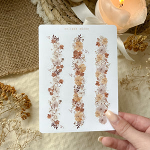 autumn flower and pumpkin branches sticker sheet, decor sticker sheets