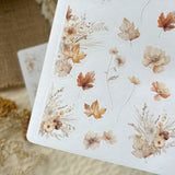 autumn flower bouquets and corners sticker sheet, flower decor sticker sheet