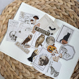 vintage halloween ephemera sticker die cut pocket