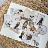 vintage halloween ephemera sticker die cut pocket