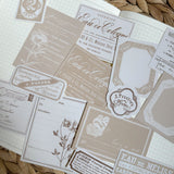 neutral ephemera sticker die cut pocket