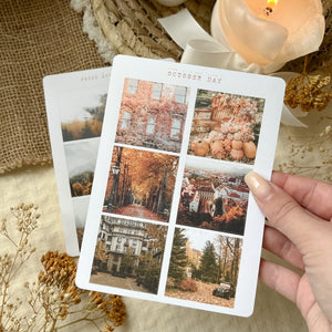 cozy autumn picture sticker, fall sticker sheet, pumpkin, coffee sticker
