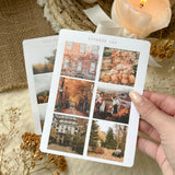 cozy autumn picture sticker, fall sticker sheet, pumpkin, coffee sticker