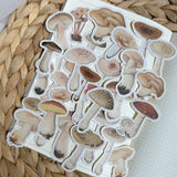 vintage mushroom die cut stickers