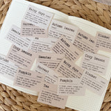 autumn dictionary words die cut stickers