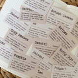 autumn dictionary words die cut stickers