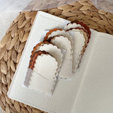 autumn coloured paper tag cut outs