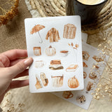 Rainy Autumn vibes Sticker sheet for journaling