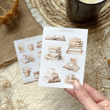 coffee and books sticker sheet, book stickers, reading journal sticker