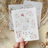 winter florals sticker sheet, book stickers, christmas sticker sheet, winter sticker sheet