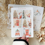 Christmas picture sticker sheet, book stickers,christmas sticker sheet, winter sticker sheet