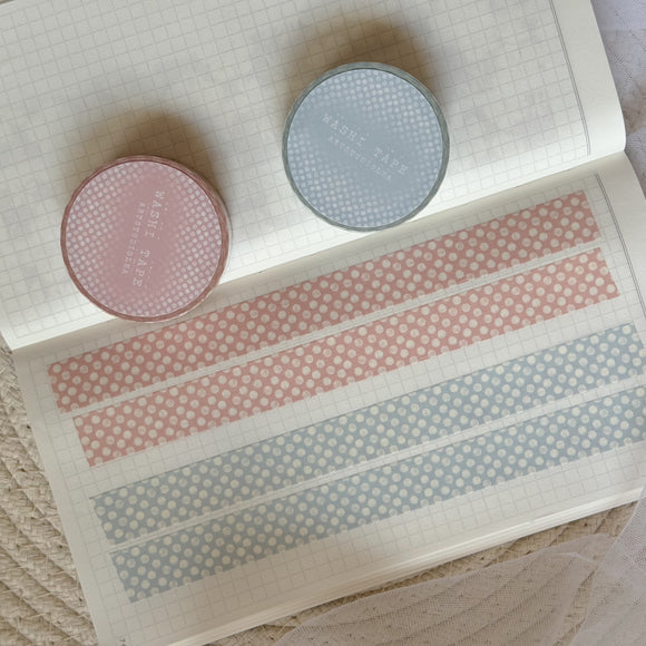 blue and pink polka dot washi tape