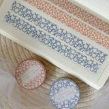 blue and pink flower washi tape