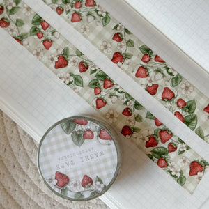 strawberry gingham pattern washi tape