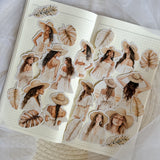 boho summer girls die cut sticker pocket, planner sticker, girls sticker, cut out stickers 20+ pieces
