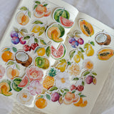 summer fruits and flowers die cut sticker pocket, planner sticker, summer sticker, cut out stickers 35+ pieces