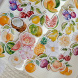 summer fruits and flowers die cut sticker pocket, planner sticker, summer sticker, cut out stickers 35+ pieces