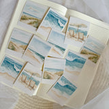 ocean view polaroid die cut sticker pocket, planner sticker, polaroid pictures sticker, cut out stickers 12 pieces