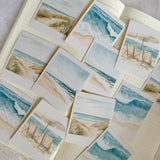ocean view polaroid die cut sticker pocket, planner sticker, polaroid pictures sticker, cut out stickers 12 pieces