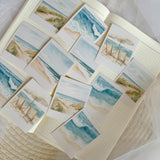 ocean view polaroid die cut sticker pocket, planner sticker, polaroid pictures sticker, cut out stickers 12 pieces
