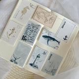 nautical journaling cards, paper ephemera, paper cut outs, card stock journaling cards 9 pieces