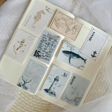nautical journaling cards, paper ephemera, paper cut outs, card stock journaling cards 9 pieces