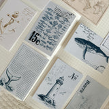 nautical journaling cards, paper ephemera, paper cut outs, card stock journaling cards 9 pieces