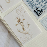 nautical journaling cards, paper ephemera, paper cut outs, card stock journaling cards 9 pieces