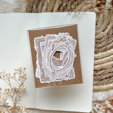 die cut vintage frame sticker pocket, vintage sticker, planner sticker, 14 pieces