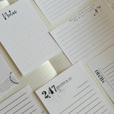 memo journaling cards, paper ephemera, paper cut outs, card stock journaling cards 7 pieces