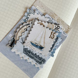 nautical ephemera die cut pocket, 45+ pieces