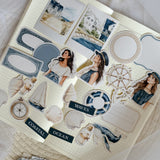 nautical ephemera die cut pocket, 45+ pieces