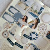 nautical ephemera die cut pocket, 45+ pieces