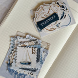 nautical ephemera die cut pocket, 45+ pieces