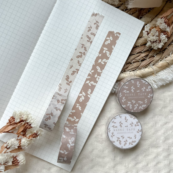 brown branches washi tape, masking tape, planner elements, bujo supplies, planner washi tape