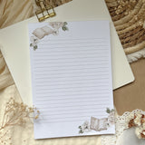 bookish A5 Notepad, floral stationery, planner supplies, notepad 50 sheets, minimalistic notepad