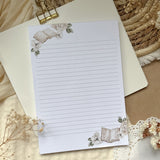 bookish A5 Notepad, floral stationery, planner supplies, notepad 50 sheets, minimalistic notepad