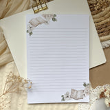 bookish A5 Notepad, floral stationery, planner supplies, notepad 50 sheets, minimalistic notepad